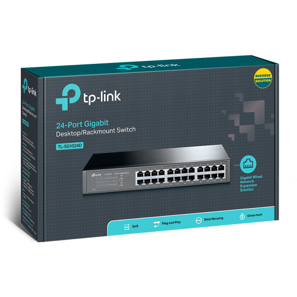 TP-Link TL-SG1024D 24-Port Gigabit Desktop Rackmount Switch + Metal Housing