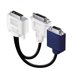 DVI-I (M) to DVI-D (F) & VGA (F) Video Splitter Cable