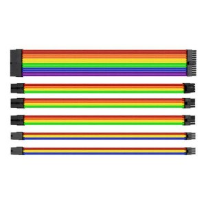 Thermaltake TT Mod Sleeved PSU Extension Cable Set Rainbows