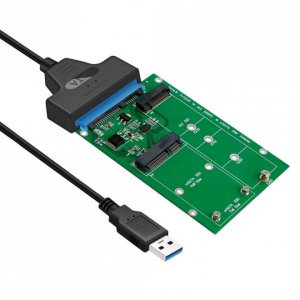 Simplecom SA221 2-in-1 USB 3.0 to mSATA + NGFF M.2 B Key SSD Adapter