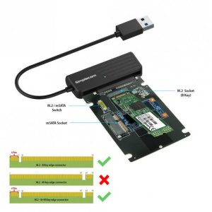 Simplecom SA225 USB3.0 to mSATA + M.2 (NGFF B Key) 2 In 1 Combo