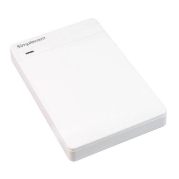 Simplecom SE203 Tool Free 2.5 SATA HDD SSD to USB 3.0 Enclosure White