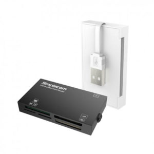Simplecom CR216-WH USB 2.0 All in One Card Reader Built-in USB Cable 6 Slot White