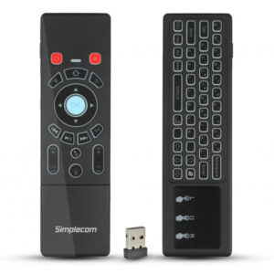 Simplecom RT250 2.4G Wireless Remote Air Mouse Keyboard Touch Pad & Backlight