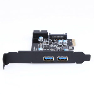 PCI-E to USB 3.0 2 Port PCI Express Expansion Card 19-Pin Power Connector 2