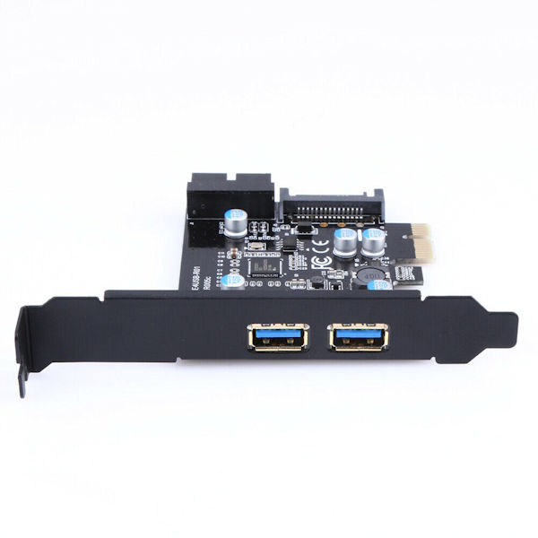 PCI-E to USB 3.0 2 Port PCI Express Expansion Card 19-Pin Power Connector 2