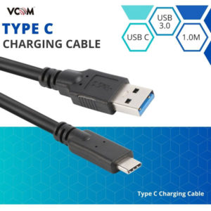 VCOM 1M USB-A to USB-C Type C 3.0 Male to Male Cable Black