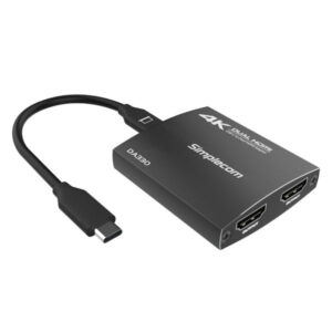 Simplecom DA330 USB-C to Dual HDMI MST Adapter 4K@60Hz with Audio Out