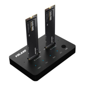 Volans Aluminium 2-Bay USB-C M.2 NVMe PCI-E SSD Docking Station