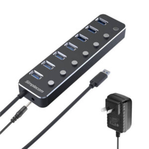 Simplecom CH375PS Aluminium 7 Port USB 3.0 Hub with Switches