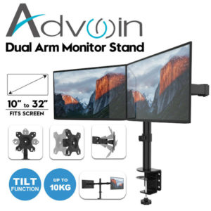 Advision Adjustable Dual Arm Monitor Stand