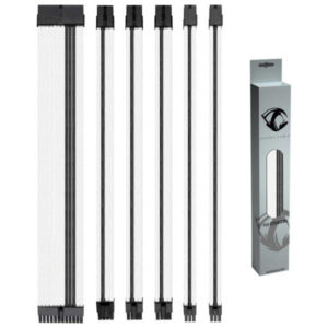Reaper Cable Sleeved PSU Extension Set (White & Carbon)