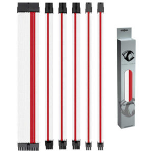 Reaper Cable Sleeved PSU Extension Set (White & Red)