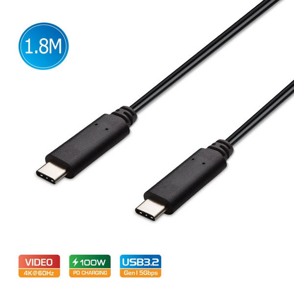 Simplecom CA519 1.8M USB-C to USB-C USB Cable 4K @60Hz