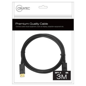 Cruxtec 8K DisplayPort 1.4 Male to Male Cable 3m