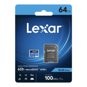 Lexar MicroSD XC 633x 64GB Card + SD Adapters