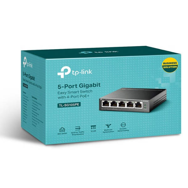 TP-Link SG105PE 5-Port Gigabit Easy Smart Switch with 4-Port PoE+