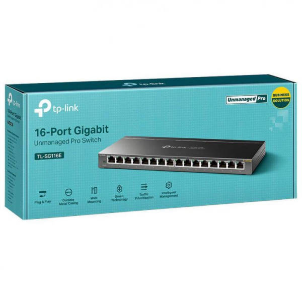 TP-Link TL-SG116E 16 Port Unmanaged Pro Desktop Gigabit Switch