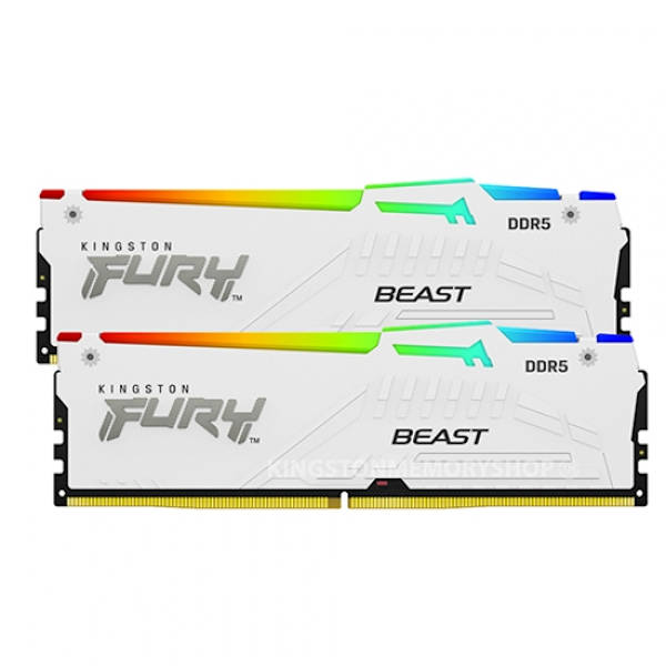 Kingston Fury Beast RGB 32GB (2x16GB) 5200MHz DDR5 Memory White