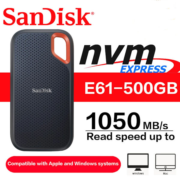SanDisk Extreme Portable V2 500GB USB-C External SSD