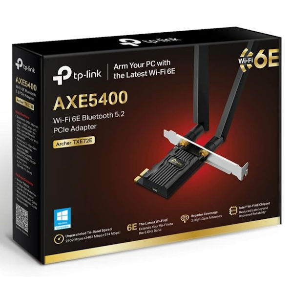 TP-Link AXE5400 Wi-Fi 6E Bluetooth 5.2 PCIe Adapter