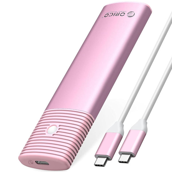 Orico Aluminum USB-C M.2 NVMe Tool-Free SSD Enclosure - Pink