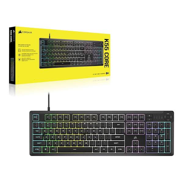 Corsair K55 CORE RGB Gaming Keyboard - Black