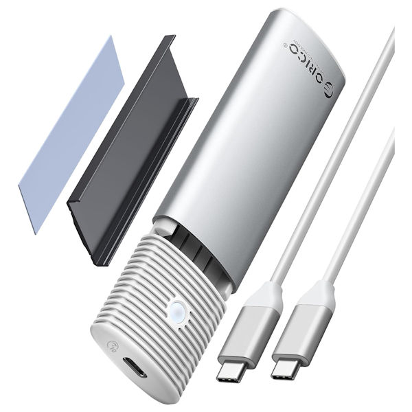 Orico Aluminum USB-C M.2 NVMe Tool-Free SSD Enclosure - Silver