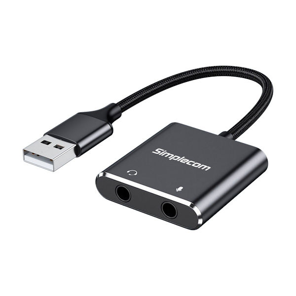 Simplecom CA152 USB to 3.5mm Audio and Microphone Sound Card