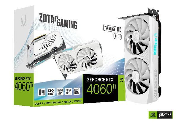 Zotac Gaming RTX4060 Ti Twin Edge OC 8GB Graphics Card White