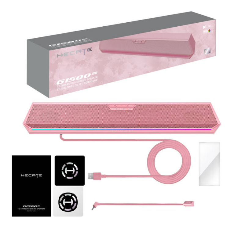 EDIFIER Hecate G1500 7.1 Surround sound Gaming Speaker Bar -Pink/ Rosa