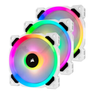 Corsair LL120 RGB 120 mm RGB LED Fan Triple Pack With Lighting Node Pro - White