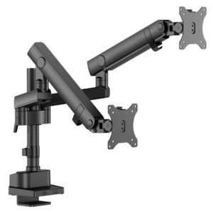 Infinity Dual Monitor Pole-Mounted Mechanical Spring Monitor Arm Black