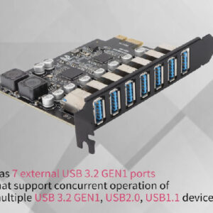 PCIe to USB 3.2 GEN1 7 Port Expansion Card