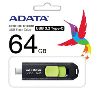 Adata 64GB UC300 USB-C 3.2 Flash Drive Black