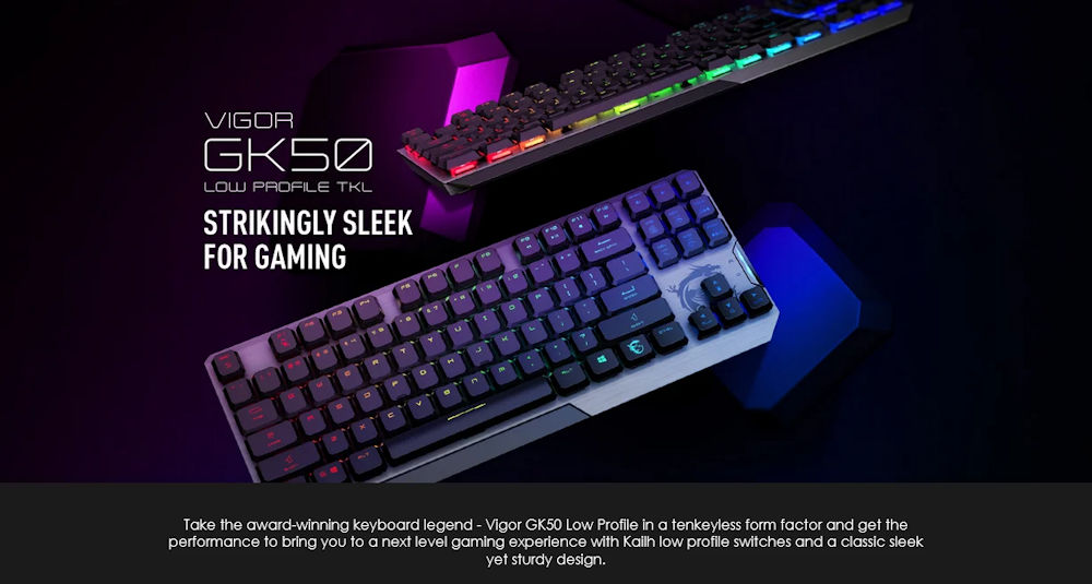 MSI GK50TKL Gaming Keyboard Specs Header
