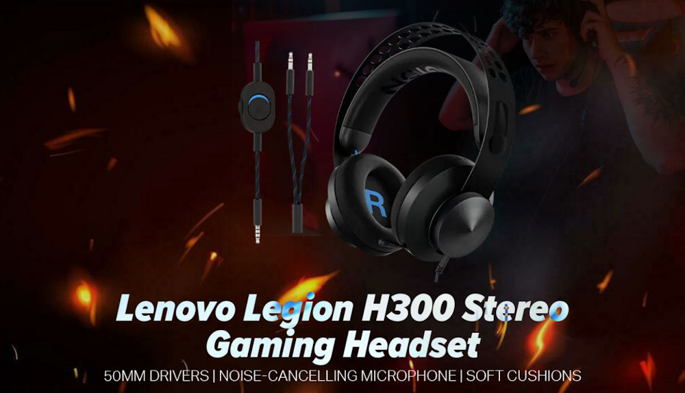Lenovo Legion H300 3.5mm Stereo Gaming Headset Black Banner