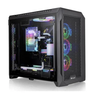 Rotates the motherboard 90 degrees to position critical components (CPU and GPU) closer to intake vents for enhanced cooling.