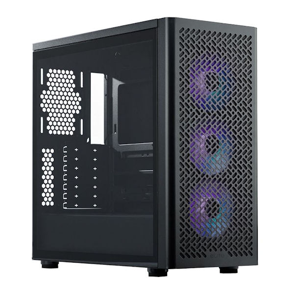 Cooler Master Elite 502 Tempered Glass Mid-Tower Case Black