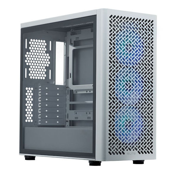 Cooler Master Elite 502 Tempered Glass Mid-Tower Case White