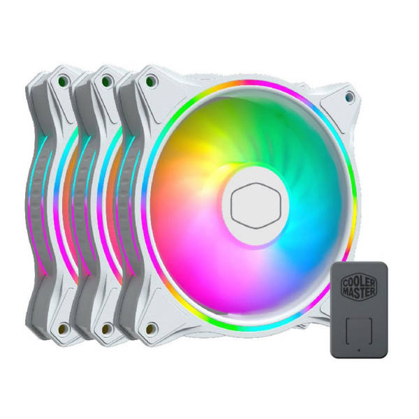 Cooler Master MasterFan MF120 Halo 3 Pack ARGB Case Fans - White