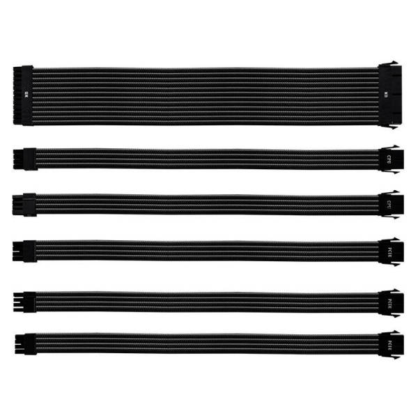 Cooler Master Sleeved V2 Extension Cable Kit - Black