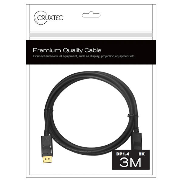 Cruxtec 8K DisplayPort 1.4 Male to Male Cable 3m