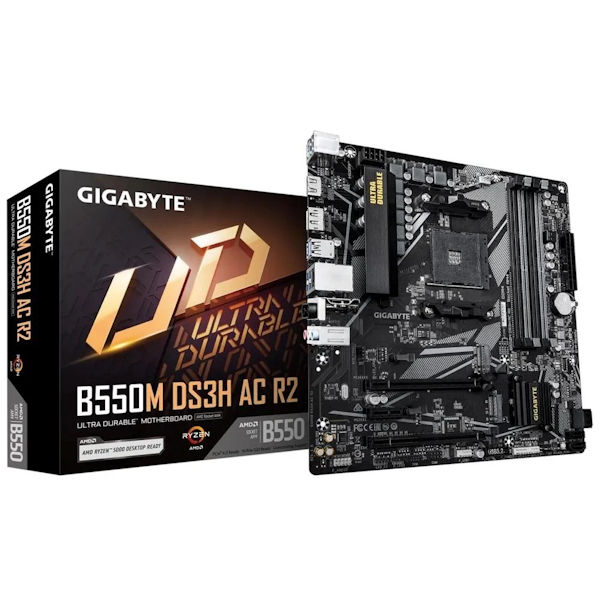 Gigabyte B550M DS3H AC R2 AM4 Wi-Fi 5 mATX Motherboard