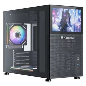 Karuza Mini Tower Gaming Case with LCD Screen Black (STC-WJ004-LG-BB)