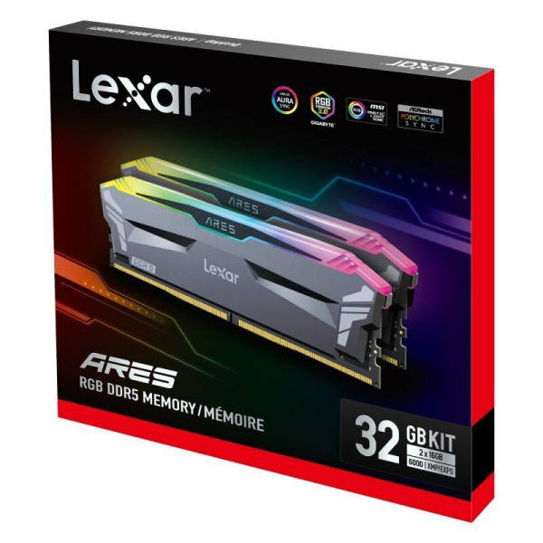 Lexar Ares RGB 32GB (2 x 16GB) 6000MHz DDR5 Memory Kit