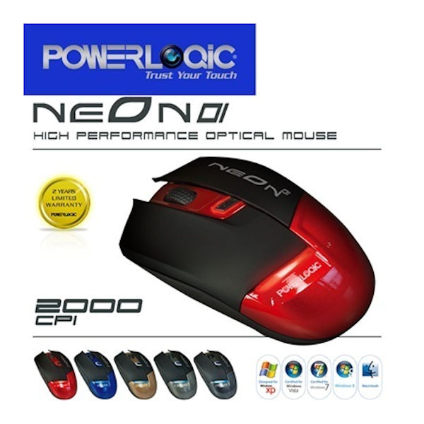 Neon Corded USB Mouse (Asst Colors)