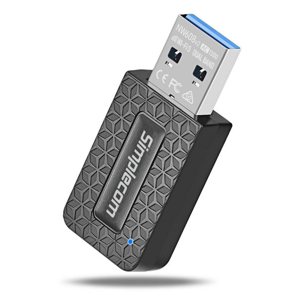 Simplecom NW608v2 WiFi 5 AC1300 Dual-Band USB 3.0 Wireless Adapter
