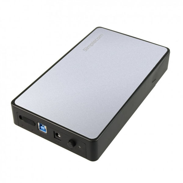Simplecom SE325 3.5 SATA to USB 3.0 External Hard Drive Enclosure Silver