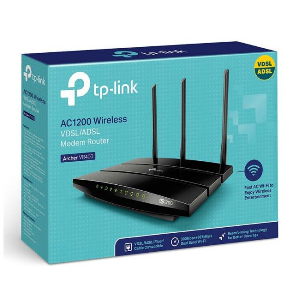 TP-Link Archer VR400 AC1200 Wireless VDSL ADSL Modem Router NBN Ready